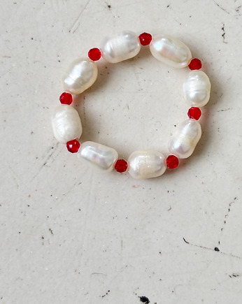 Pierścionek elastyczny Agat czerwony, Chmolowska Jewellery