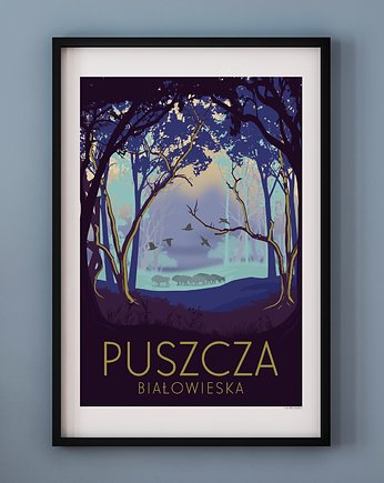 Plakat PUSZCZA BIAŁOWIESKA, A. W. WIĘCKIEWICZ