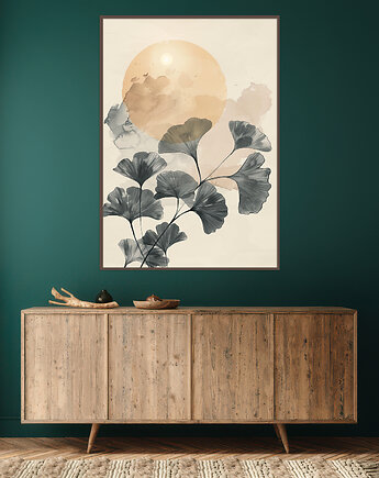 Miłorząb - Plakat, druk - Chiński Orient, Harmonia Zen, Roślinny #59, Black Sapphire Art