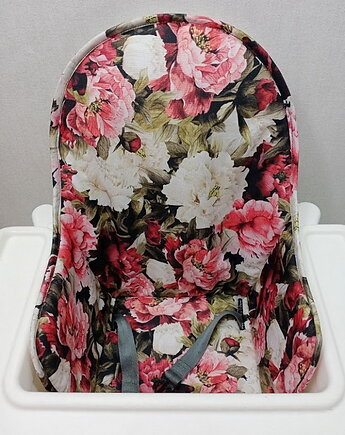 Wkładka do krzesełka Ikea-różowe peonie, Helena Kamińska