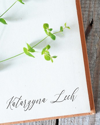 Personalizowany drewniany stempel z podpisem - dla nauczyciela, ex libris, MOOD for WOOD