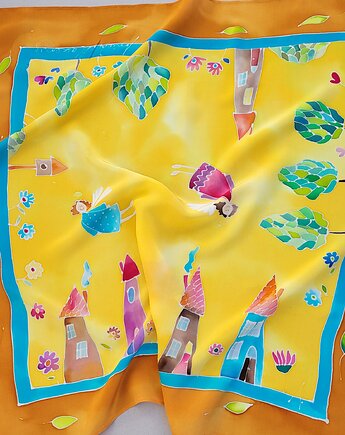 Gawroszka jedwabna z aniołami, jedwabie agaty