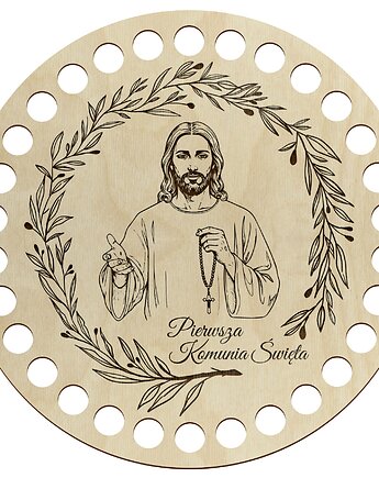 Baza do Koszyka KOŁO 15cm Taca Spód Dno do Szydełkowania Prezent na KOMUNIĘ, smxdsgn