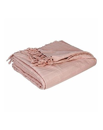 Narzuta z Frędzlami Pled Touch Jasny Róż, MIA home