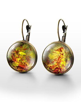 Kolczyki - Jesień, liście - brąz, yenoo