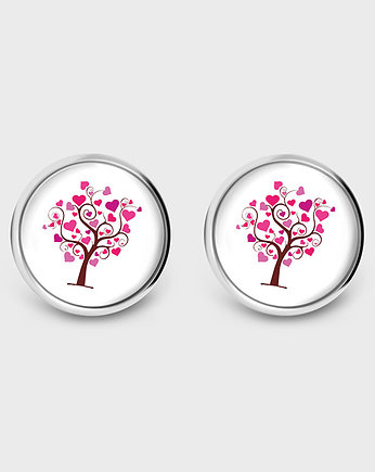 Kolczyki sztyfty - Drzewo miłości - grafika, yenoo