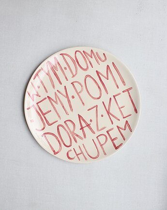 Talerz z napisem pomidor z ketchupem, m2k studio