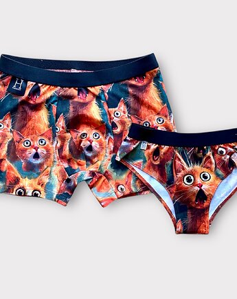 Bielizna dla pary majtki bokserki KOTKI, HisOutfit