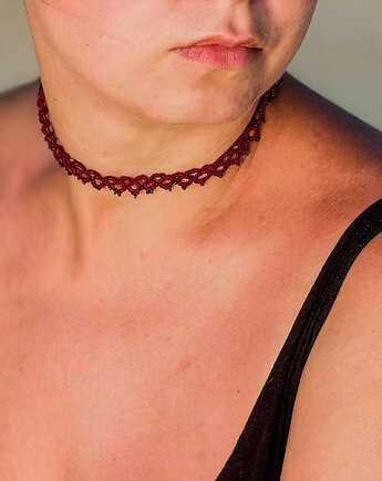 Choker Nebula / frywolitka z japońskimi koralikami Toho / Seria Boho, naokraglo_design