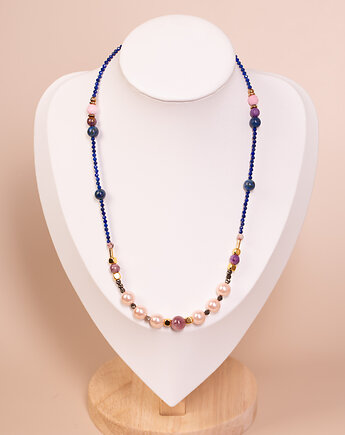 Naszyjnik lapis lazuli, perły, Andorii by Baco