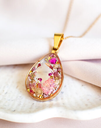 Wisiorek z kompozycją kwiatową, nature gift