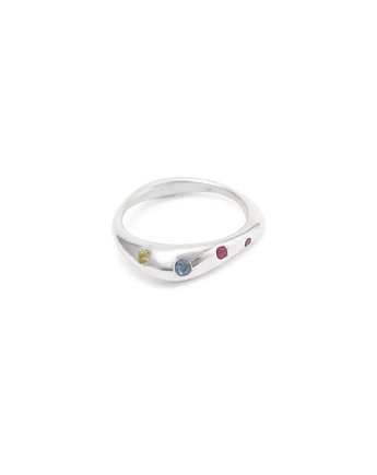 SMOOTH gemstones / silver ring, Filimoniuk