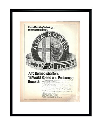 Plakat Oprawiona reklama ALFA ROMEO, lata 70te, RiskyWalls