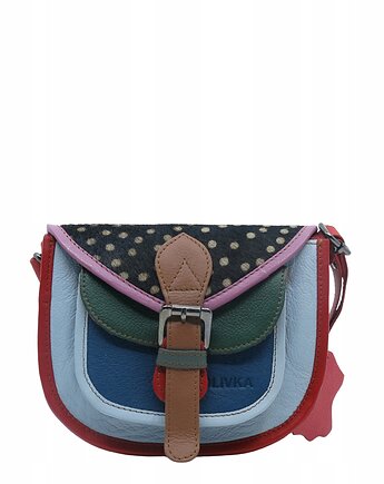 Torebka damska listonoszka skórzana regulowany pasek kolorowa OLIVKA, Olivka Warsaw