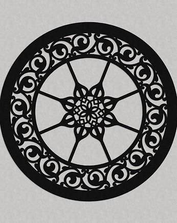 PANEL DEKORACYJNY AŻUROWY, LILIANNE, DEKORACJA ŚCIENNA 3D, 60 cm, CZARNY, ORNAMENTI