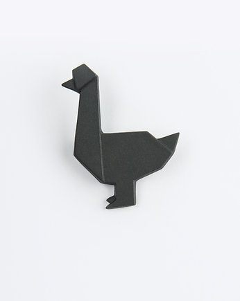 Broszka Porcelanowa Origami Kaczka Czarna, StehlikDesign