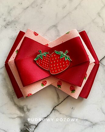 Brosza z Truskawkami Kolekcja Limitowana  FRUIT Nowość, Pudrowy Różowy