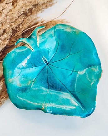 Patera Leaves - turkusowy liść, ArtStyl Pracownia Ceramiki