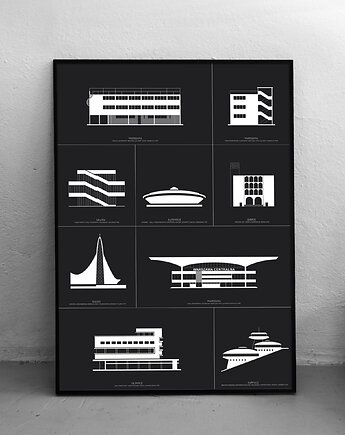 Ikony polskiego modernizmu  plakat 50x70 cm, Rafal Stefanowski