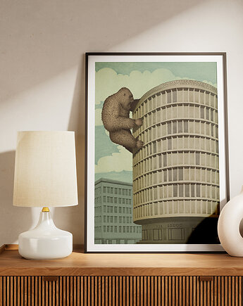 Plakat Kingkong Okrąglak, Dorota Piechocińska ilustraDORA