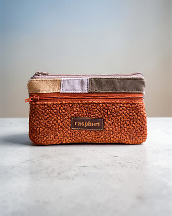 Rudy portfelik damski, raspberi