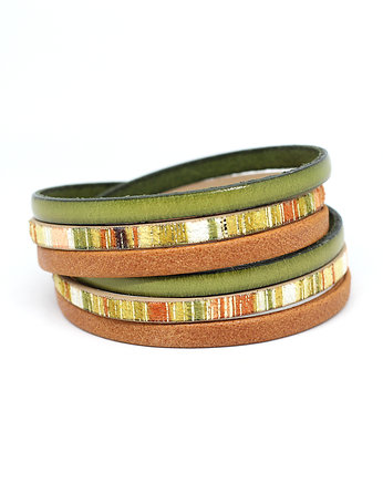 Bransoletka rzemienie Fun oliwkowo-brązowa, Kociokwik Jewelry