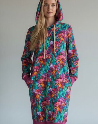Sukienka dresowa Dharana z witrażowym wzorem, rozmiar M, Auri Lili