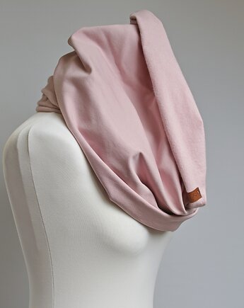 PUDROWY Zimowy komin damski, szalik bawełniany na zimę, duży komin oversize, Pracownia Rękodzieła Zolla