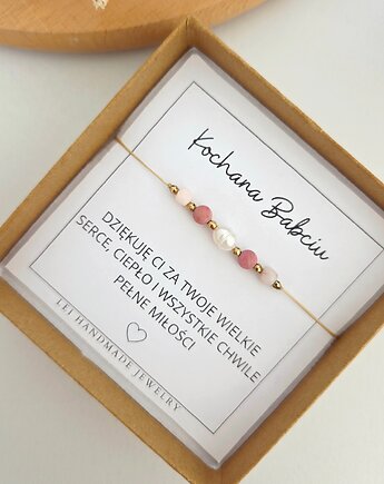 Bransoletka z dedykacją na DZIEŃ BABCI, LEI handmade