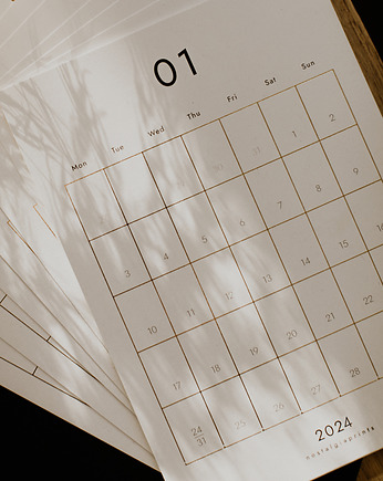 Karty kalendarza 2024 GOLD, Nostalgia Prints