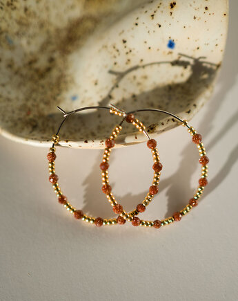 Kolczyki koła z koralików, Dwie Gliny