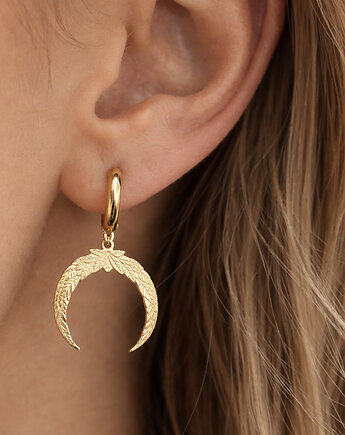 Kolczyki półksiężyce , złoty róg , księżyc, Anemon Atelier