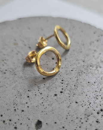 Kolczyki SOL złocone sztyfty kółka, COCONUT