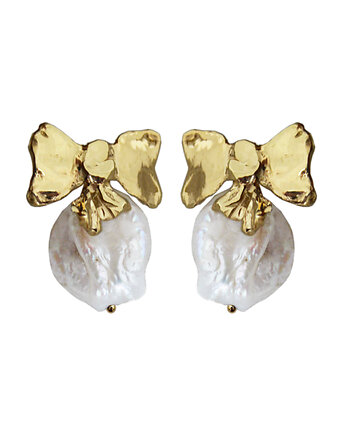 Kolczyki srebrne Kokardy - perła barok, Ker Jewellery