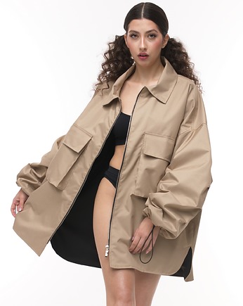 Kurtka koszulowa mocca oversize, REST Factory