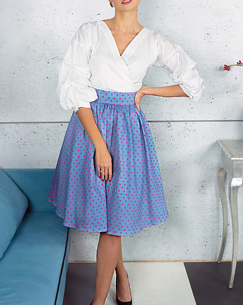 Niebieska spódnica w groszki, Kasia Miciak design