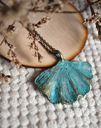 Liść Miłorzębu - Wisiorek, Naszyjnik, Zawieszka, Projekt320