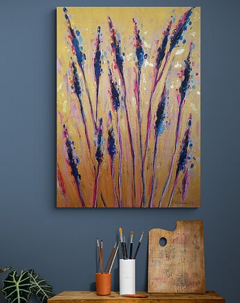 Obraz ręcznie malowany na płótnie 70x50 cm - Ciepły wiatr, Kasia Kulicka