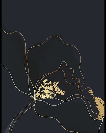 Plakat "Czarno-złoty kwiat 01", Fotobloki and decor