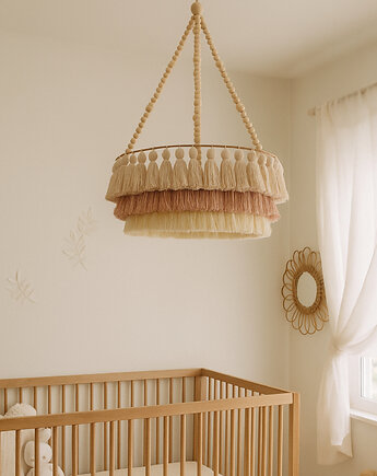 Lampa wisząca do pokoju dziecięcego, chwosty, koraliki, Boholine