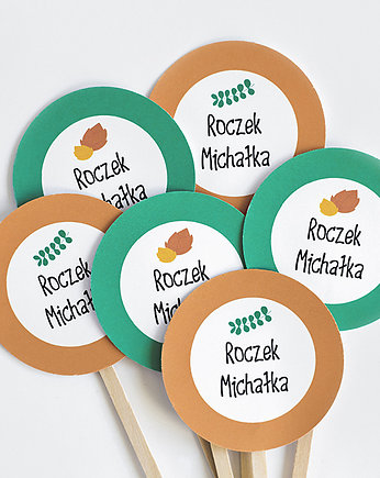 Pikery personalizowane do babeczek LISEK 6 szt, WOW party