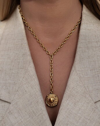 Złoty naszyjnik z dwustronną zawieszką ze stali chirurgicznej premium Paraiso, Paraiso