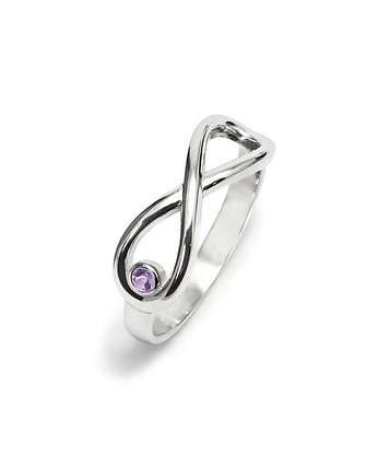 Infinity - Srebrny pierścionek z ametystem, Kuźnia Srebra
