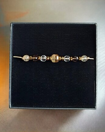 DOBROBYT - amulet - cytryn, kwarc dymny, kryształ górski : PREMIUM, kaktusia