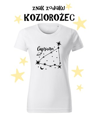 Koszulka T-shirt ze znakiem zodiaku KOZIOROŻEC/ Folia Flex, OSOBY - Prezent dla dziewczynki