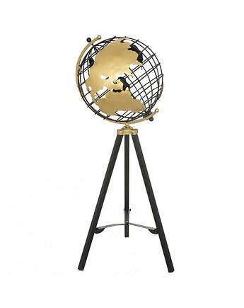 Globus Dekoracyjny Globus na Trójnogu Czarno Złoty 70 cm, OKAZJE - Prezent na 40 urodziny