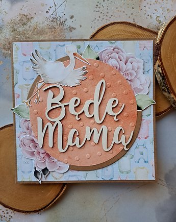 Kartka z napisem "Będę mamą", Kartkodzielo