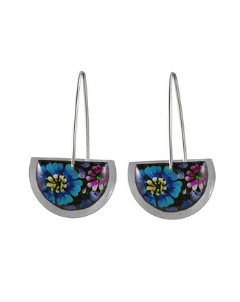 Krótkie kolczyki srebrne CIRCLES Iris Cut - lekkie etno, Olga Zielińska