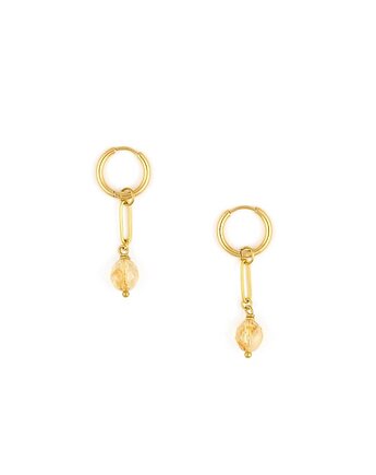 Kolczyki z Oliwką Cytrynu Pozłacana stal szlachetna, Kulka Bransoletki