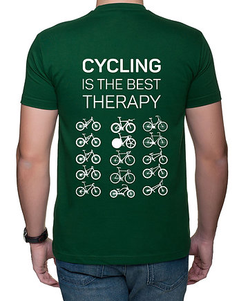 Koszulka T-SHIRT. Cycling is the best therapy, OSOBY - Prezent dla Chłopaka